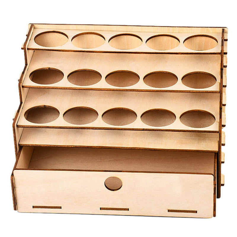 DIY Wooden Paint Rack Ink Storage Organizer 15-grid with drawer organizer
