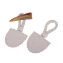 3x Retro Style Beige Leather Horn Toggle Buttons Duffle Coat Craft Decor DIY