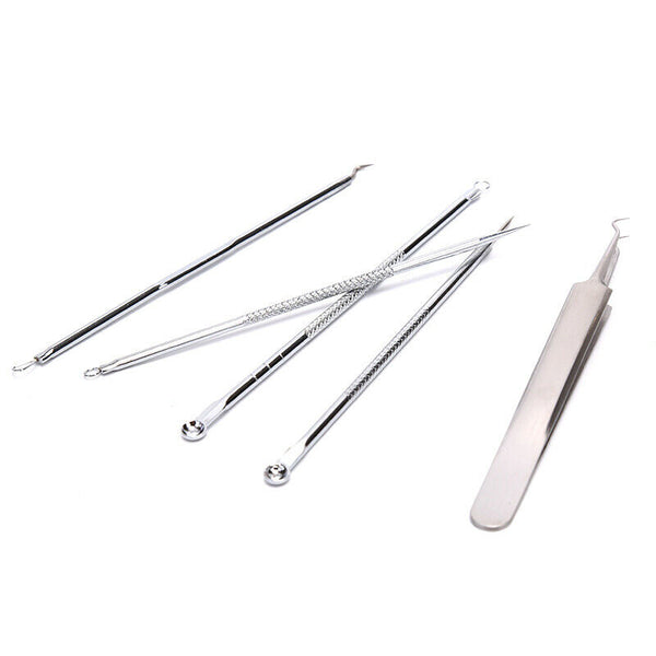 5pc Blackhead Pimple Spot Comedone Acne Needle Extractor Remover Popper Tool  Gw