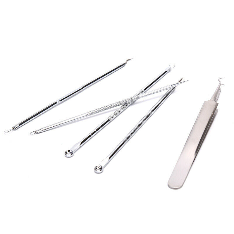 5pc Blackhead Pimple Spot Comedone Acne Needle Extractor Remover Popper Tool  Gw