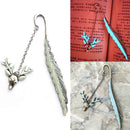 1XLuminous Night Deer head Bookmark Label Read Maker Feather Book Mark Copper JR