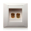 SODIAL(R)Wall Socket Connection Port with 2 Jack Speaker White R5N8
