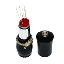 Lipstick Shaped Needles Pin Cushion with 5x Sewing Needles Portable Black
