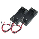 2 Pieces 2 Pin Black Plastic 2 x 1.5V AAA Battery Cell Case Holder Y5R7