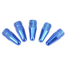 5pcs Bicycle Presta High Aluminium Pressure Valve Caps Dust Covers (Blue)