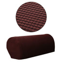 4Pcs (Coffee&Black) Anti-slip Couch Sofa Armrest Covers Slipcovers Protector