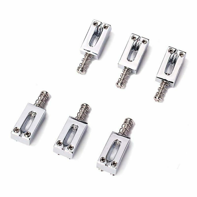 6 Pieces Electric Guitar Bridge Saddles Flat Set for Strat Tele Guitar Repl