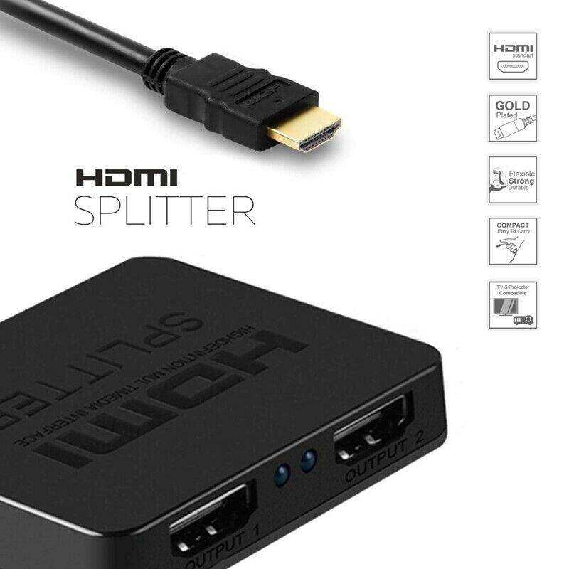 Hdmi Splitter 1 in 2 Out-Ultra Hd 4K 4 Port Hdmi Adapter for Fire Stick/App P6L5