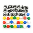 20Set Momentary TactilePush Button TouchMicro Switch 4P PCB Caps 12x12x7.3mmB Bj