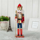 Exquisite Painted 30cm Classic Wooden Fluffy Costume Nutcracker Soldier King