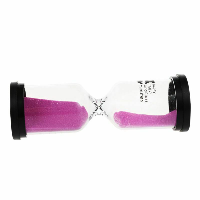 1 Pink Glass + Sand 15 minute tick time Hourglass With packaging 13*4.3CM