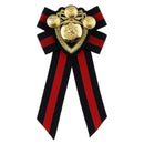 3pcs Bow Tie British Necktie Brooch Striped Fabric Collar Anchor Shape Pin