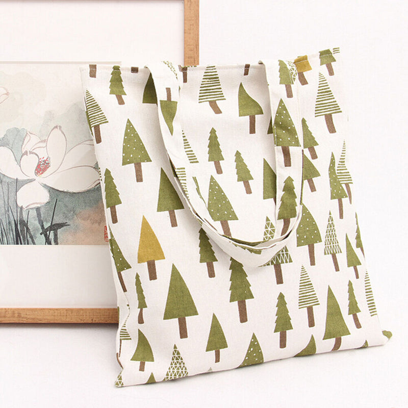 Fashion Women Cotton Linen Shopping Tote Carrying Shoulder Eco Reusable Bag LJ