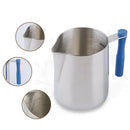Coffee Cup Frothing Milk Latte Jug Fancy Foam Pitcher Blue Removable Handle