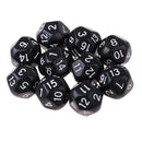 10pcs 16 Sided D16 14mm Acrylic Opaque Dice for Role Playing Game RPG Black
