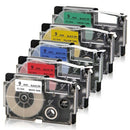 5 Pack 9mm Black on White/Red/ Blue/Yellow/Green Label Tape Compatible with V9J2