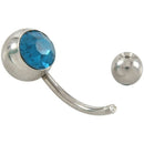 8x Rhinestone Titanium body jewelry navel piercing