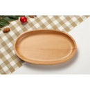 Oval Dinner Plate Wooden Utensils Wood Snacks Dishes Tableware 20x12cm