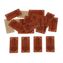 20pcs Retro Synthetic PU Leather Tag DIY Handmade Sew Label Patches Brown 2