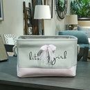 New Pink Laundry Basket Organizer For Dirty Clothes Cotton Ballet Girl Bow