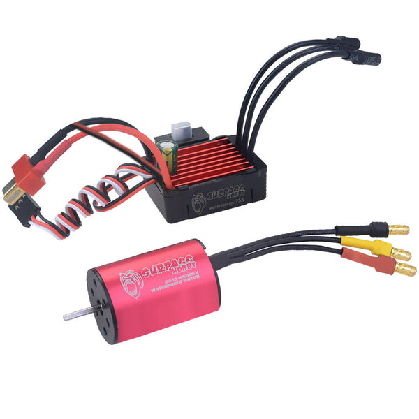 2030 4500KV Sensorless Brushless Motor 4 Pole +25A ESC Speed Control for 1/24