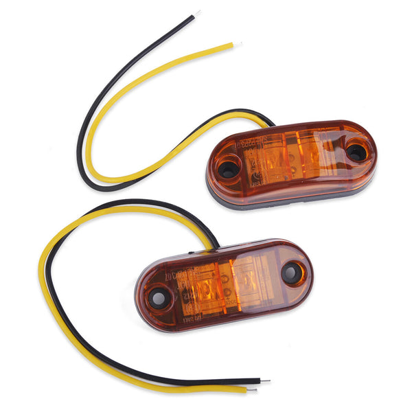 10 2 LED Amber Side Marker Light Clearance Lamp fit for Trailer Truck Boat Lorry