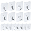 16 pieces wall hooks self-adhesive transparent hooks 7 cm x 7 cm hooks for  B5A1
