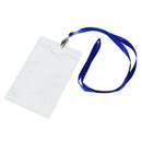 2 Pcs Vertical Clear Plastic ID Badge Card Holder w Lanyard Neck Strap G3V6