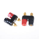 Dual Female Banana Plug Terminal Binding Post for Speaker Amplifiers JR