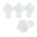 4Pcs Decorative Window Curtain Pole Rod End Cap Final Head 28mm White