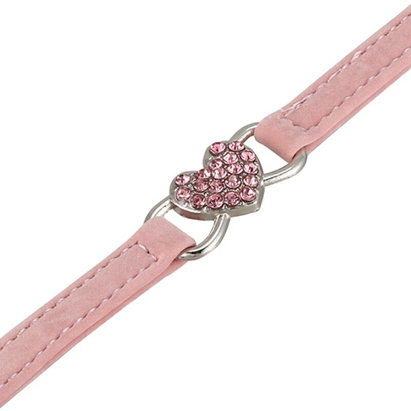 Heart charm and bell cat collar safety elastic adjustable with soft velvet  J3R5