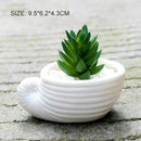 6pcs/set Mini White Small Flowerpot shell Shape Ceramic Succulent Plant Pot