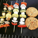 10pcs Reusable Non Stick Grill BBQ Mats Sheet Heat Resistant Barbecue Grill