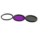 3 Pieces 49mm Professional Photography Lens Filter Kit for DSLR Camera, Includes