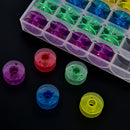 25Pcs/Set Empty Bobbins Sewing Machine Spools Colorful Plastic Case Storage BoME