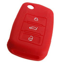 Silicone Key Case Shell Cover For  Mk6 Golf Jetta GTI Passat Skoda Red