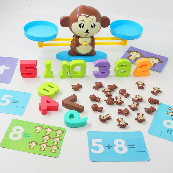 Monkey Number Match Math Balancing Scale Early Learning Educational Toys