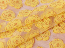 Rose Pattern Room Window Divider Screen Panel Voile Organdy Sheer Curtain Yellow
