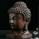 2019 High Chinese Wood Carved Shakyamuni Amitabha Buddha Tathagata Head Sta V2K1