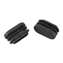 15mm x 30mm Plastic Oval Shaped End Cap Tube Insert Black 24 Pcs