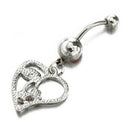 Piercing navel Heart Crystal Stainless Steel Red I9S2