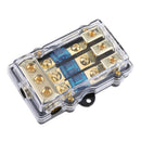 Support Of 3 Way Fuse Distribution Block In Line Of Car Stereo Audio System