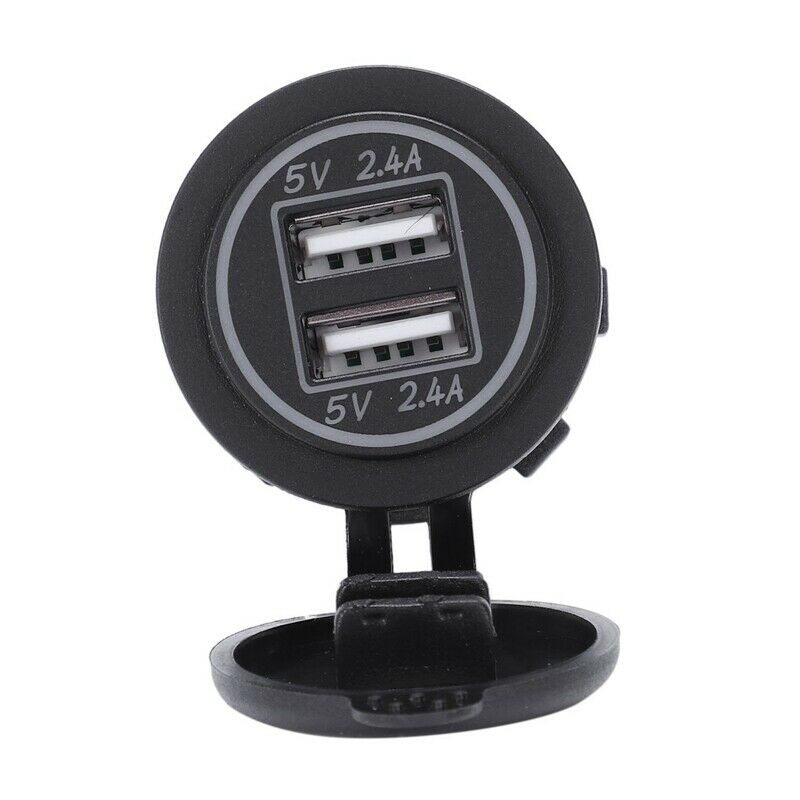 5V 4.8A Dual Usb Charger Socket Adapter Power Socket For 12V 24V Car Ship R M9F6