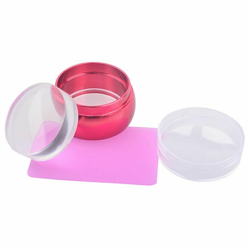 1 Set Chessman Shape Nail Stamping Stamper Pink Transparent Silicone Nail A P2Y3