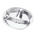 Divided Plates Stainless Steel Mess Trays 3 Sections Food Plate for