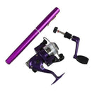 Saltwater Fishing Tackle Pen Shape Rod Pole & Reel Combos(Purple)