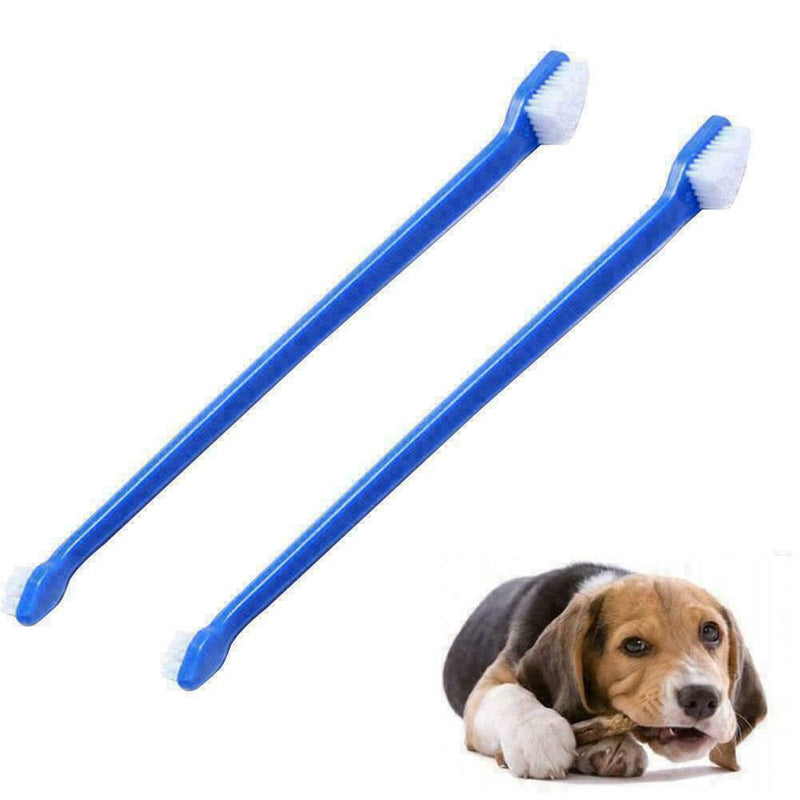Pet Toothbrush Dog Dental Brush Care Double Head Toothpaste Clean 2Pc~ E0M1 R6E5