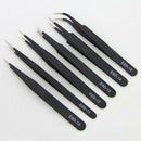 6 pcs ESD Safe Stainless Steel Antistatic Tweezers Maintenance Tool Set