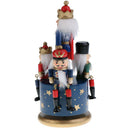 1* 20CM Wooden Nutcracker Music Box Handpainted 4 Soldier Christmas Decoration