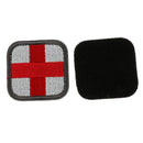 2 x First Aid Red Cross Embroidered Hook & Loop Patch Badge White and Black